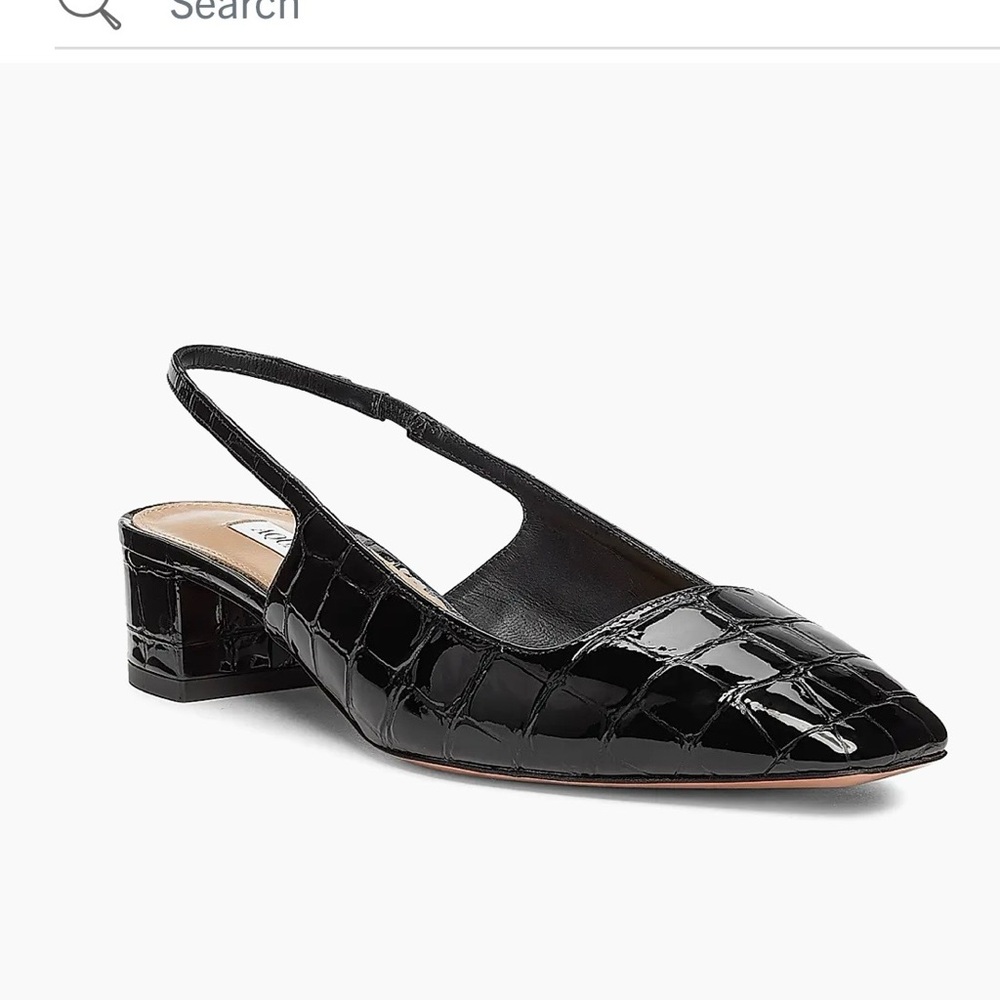 Aquazzura Black Croc-Embossed Slingback Mule - Picture 2 of 7